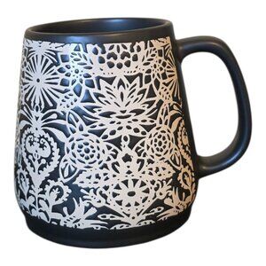 NWOT - OPALHOUSE Stoneware Large Stencil Design Coffee Tea Mug 20oz NWOT